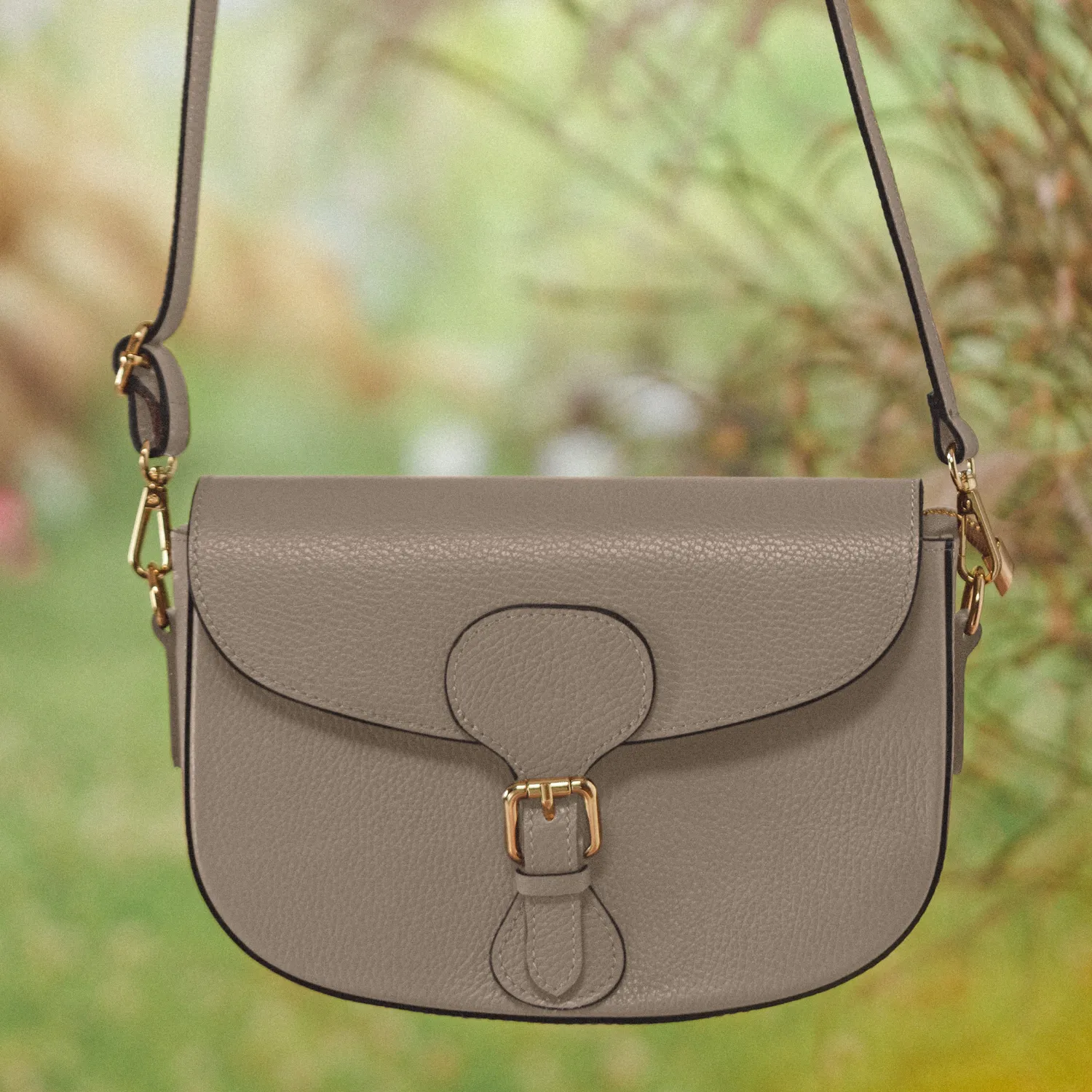 Alice Leather Crossbody Bag - Taupe