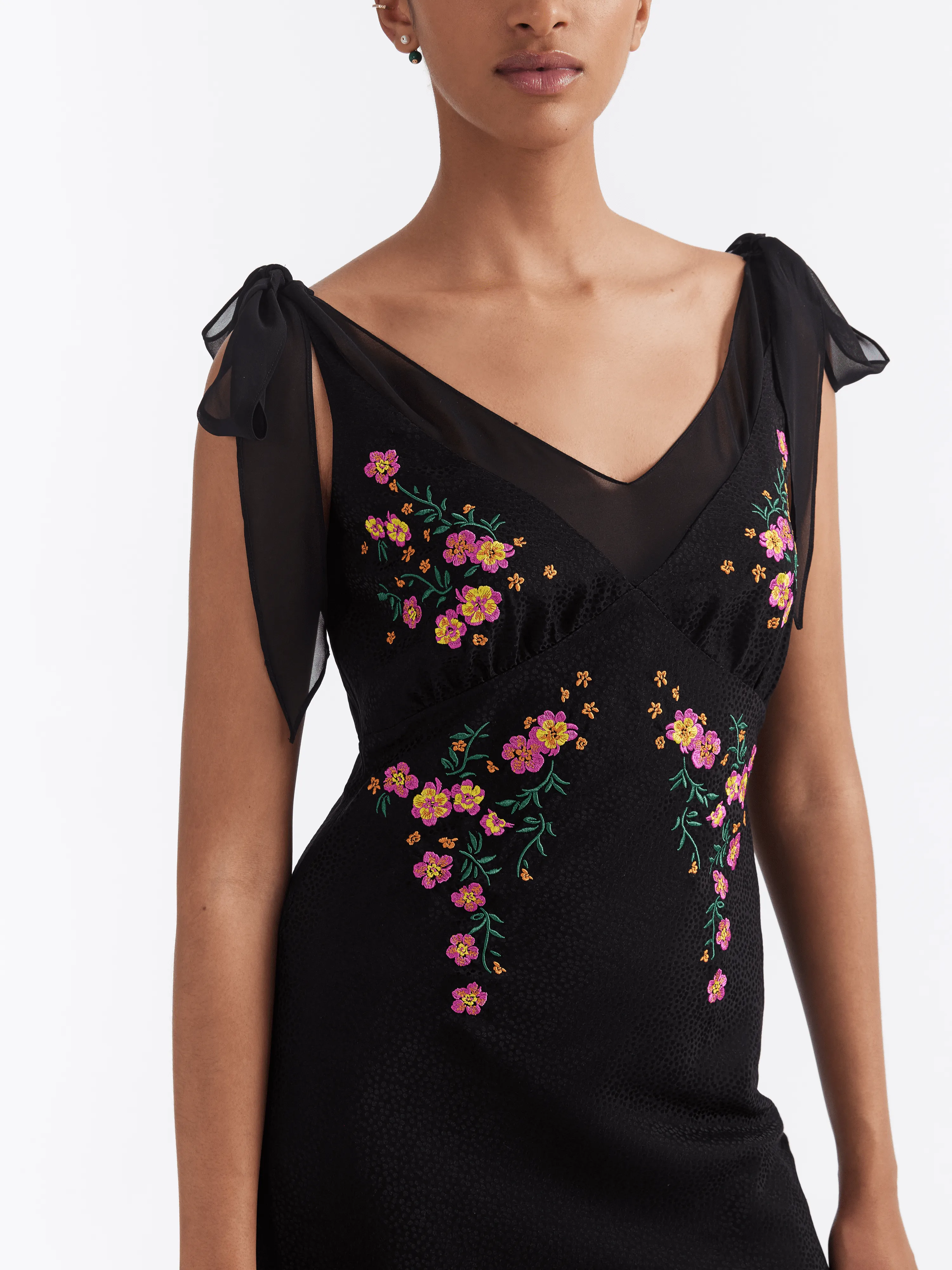 Amelie C Dress in Black Fireflower