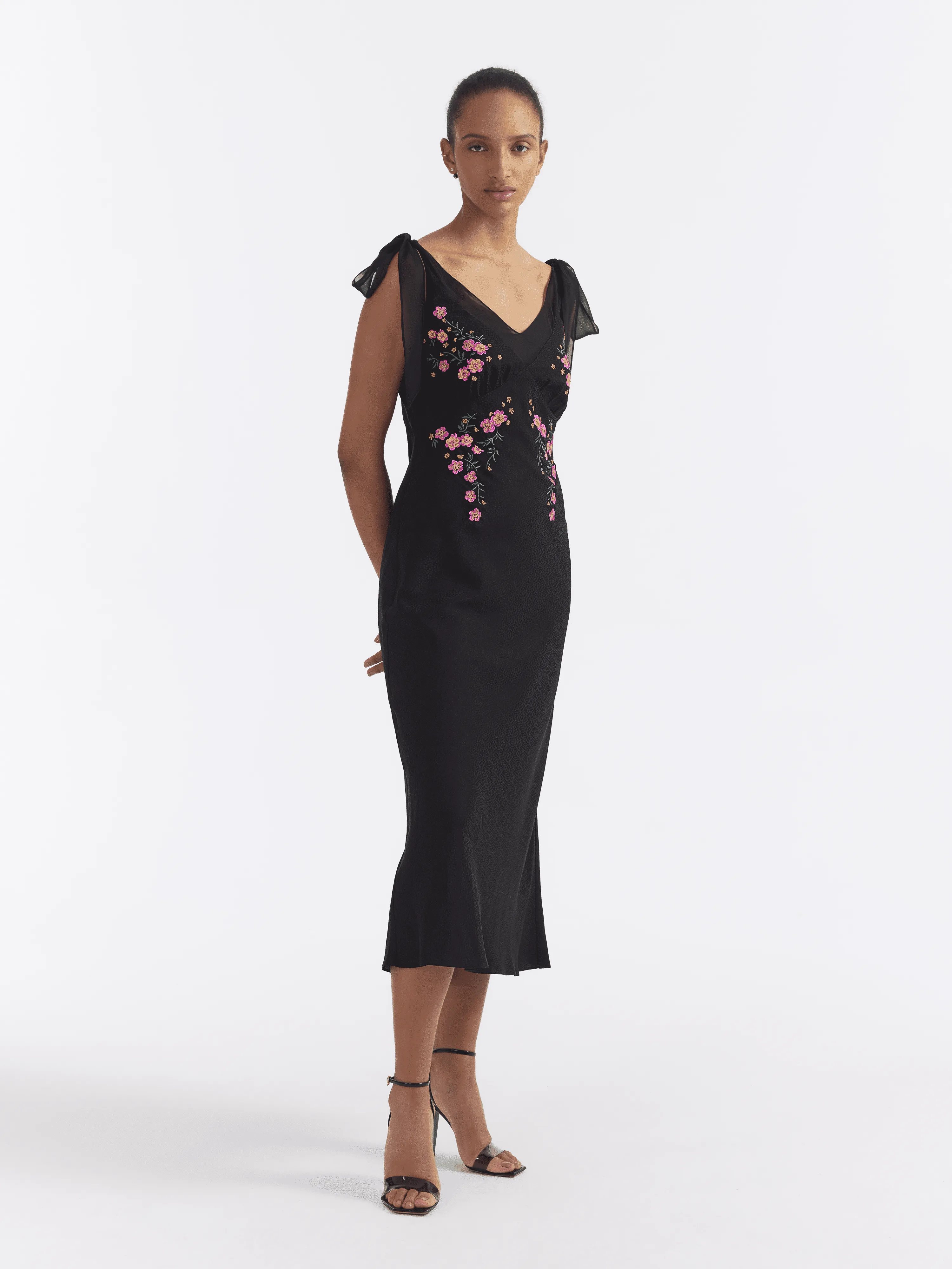 Amelie C Dress in Black Fireflower