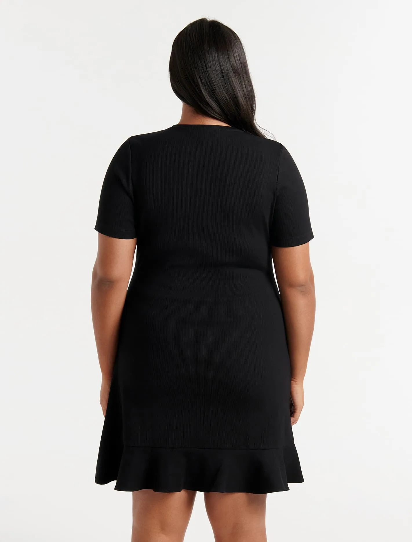 Annie Curve Rib Short Sleeve Dress