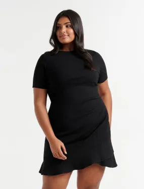 Annie Curve Rib Short Sleeve Dress