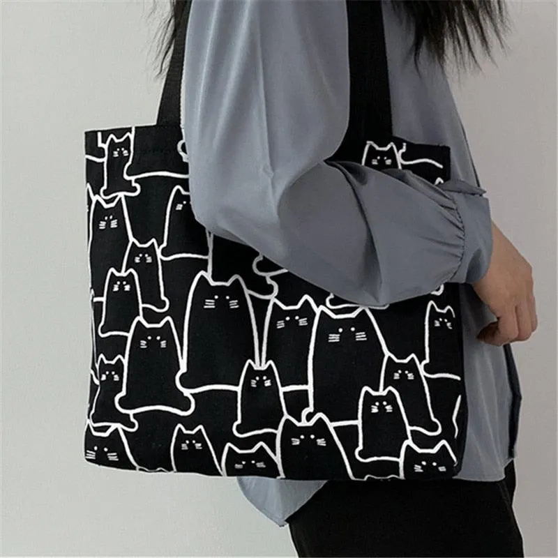 Arty Cat Canvas Tote