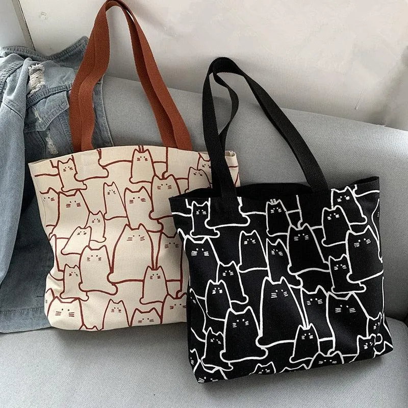 Arty Cat Canvas Tote