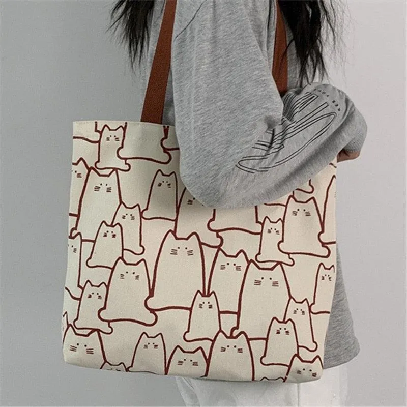 Arty Cat Canvas Tote