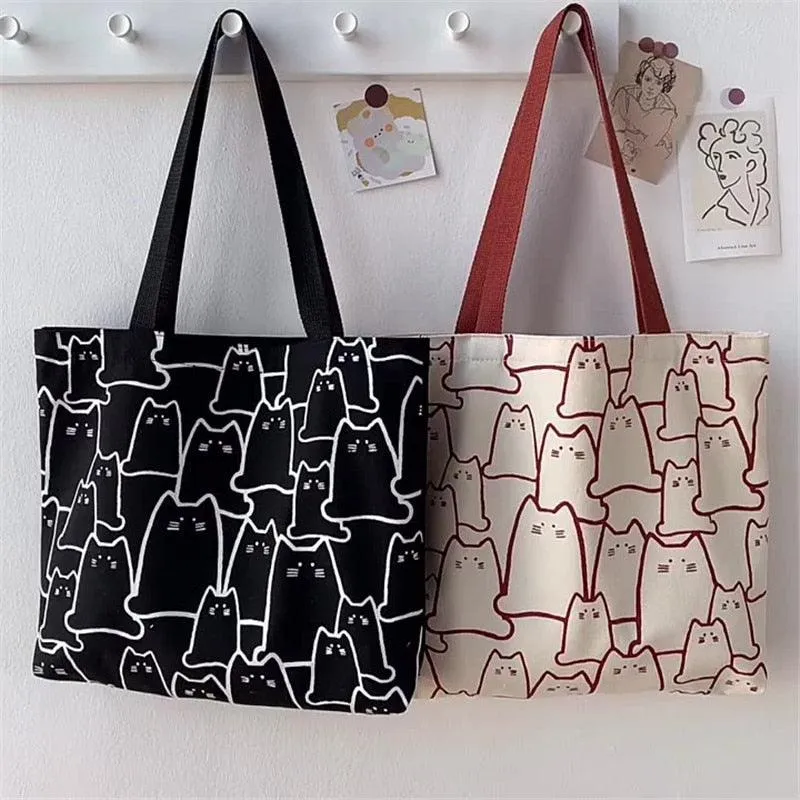 Arty Cat Canvas Tote