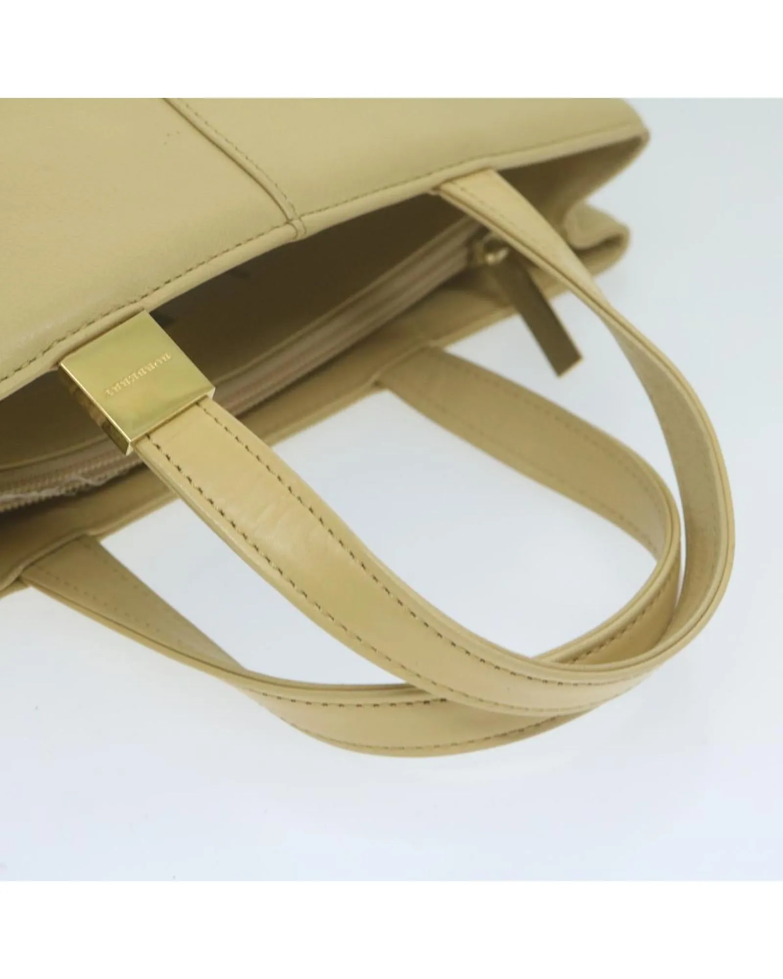 Authentic Beige Leather Hand Bag