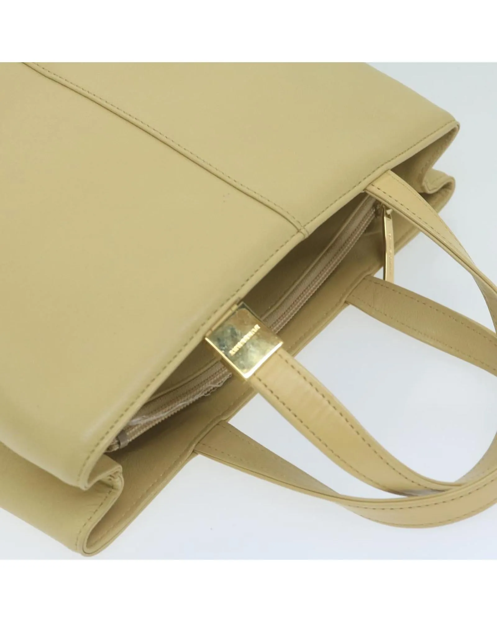 Authentic Beige Leather Hand Bag