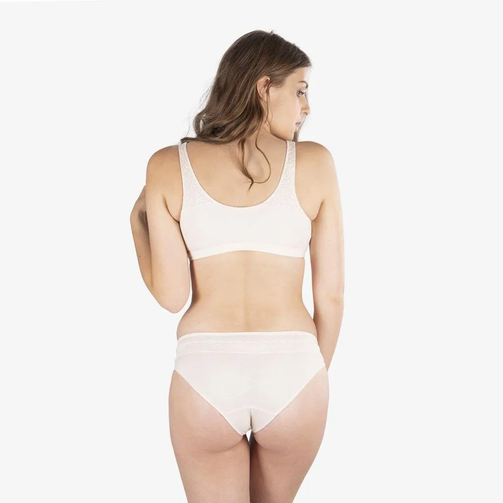 Back Support Full Coverage Wireless Organic Cotton bra (Champagne & Black)