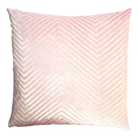 Blush Chevron Velvet Pillow by Kevin O'Brien Studio