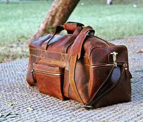 Brown Leather Travel Duffel