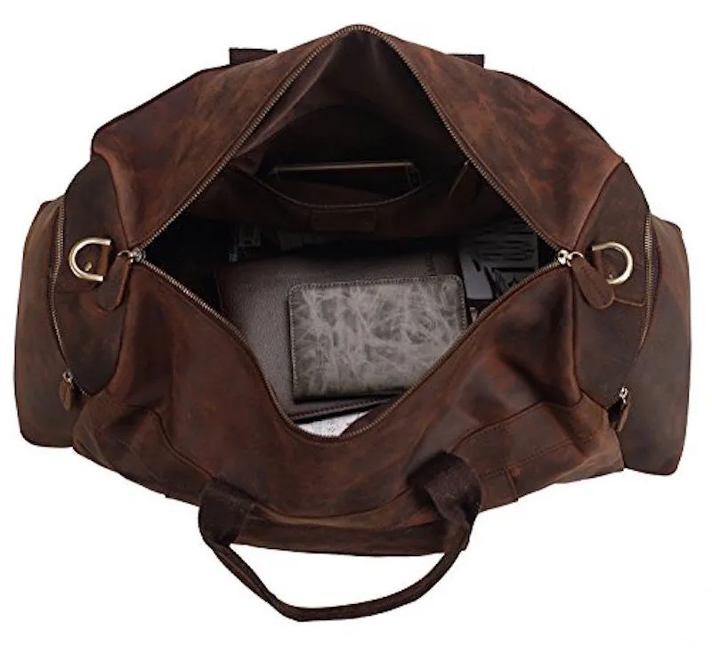 Brown Leather Travel Duffel