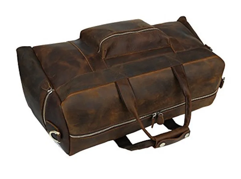 Brown Leather Travel Duffel