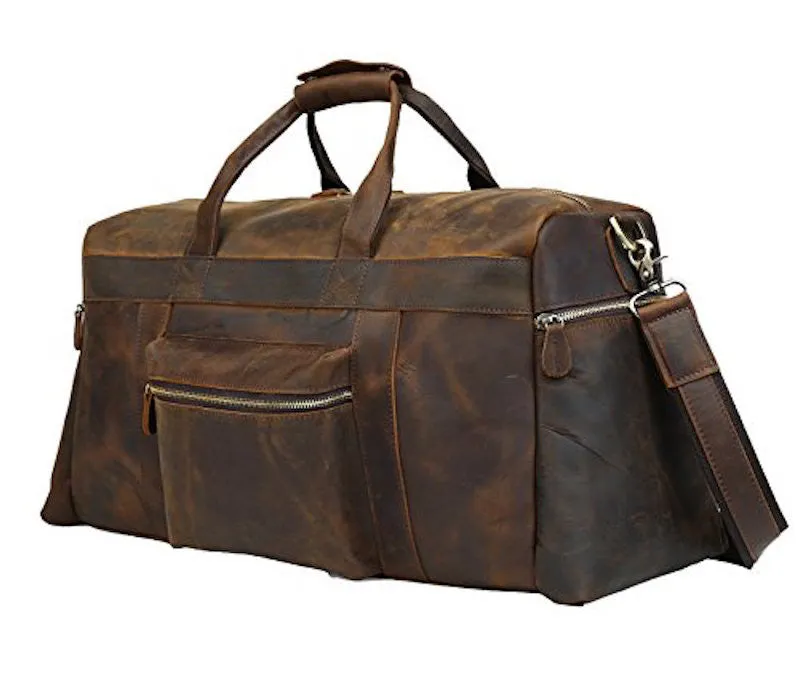 Brown Leather Travel Duffel