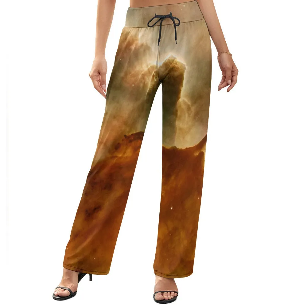 Brown Marble Women's Wide Leg Pants