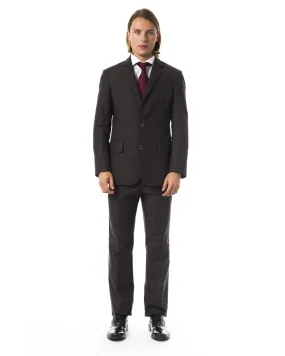 BYBLOS Mens Brown Wool Two-Button Suit