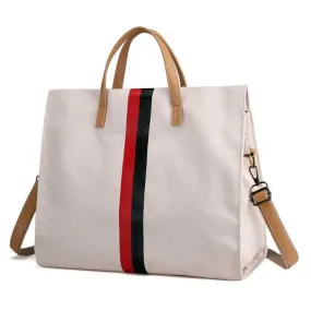 Canvas Stripe Tote Bag – Stylish Work & Shopping Handbag for Women