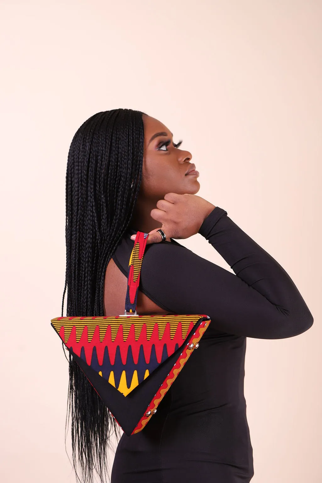 CHANTOU African Print Midsize Bag (Triangle)