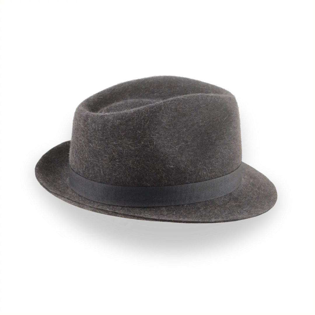 Charcoal Stingy Brim Trilby Hat in Stylish Wool Felt | The Tempo