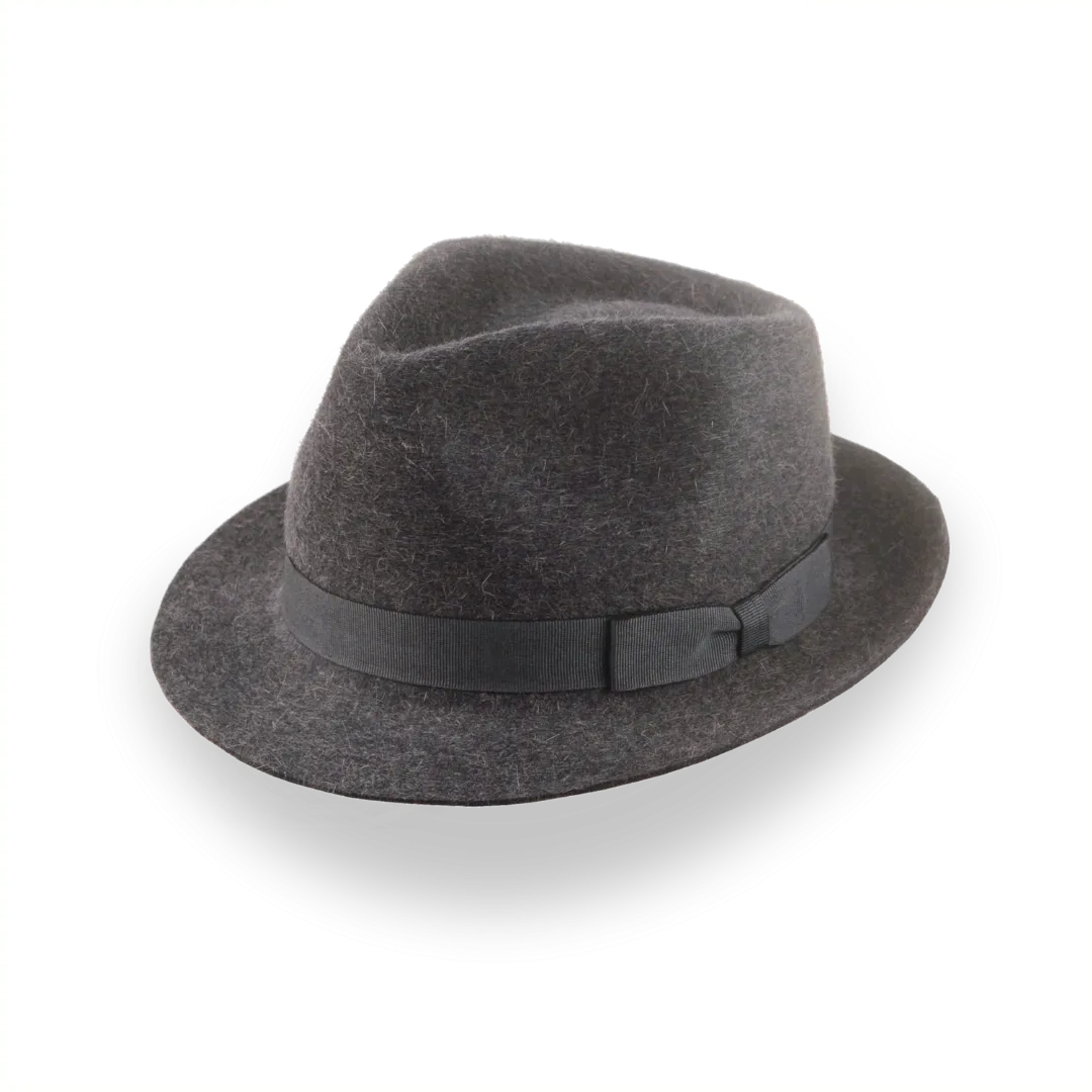 Charcoal Stingy Brim Trilby Hat in Stylish Wool Felt | The Tempo