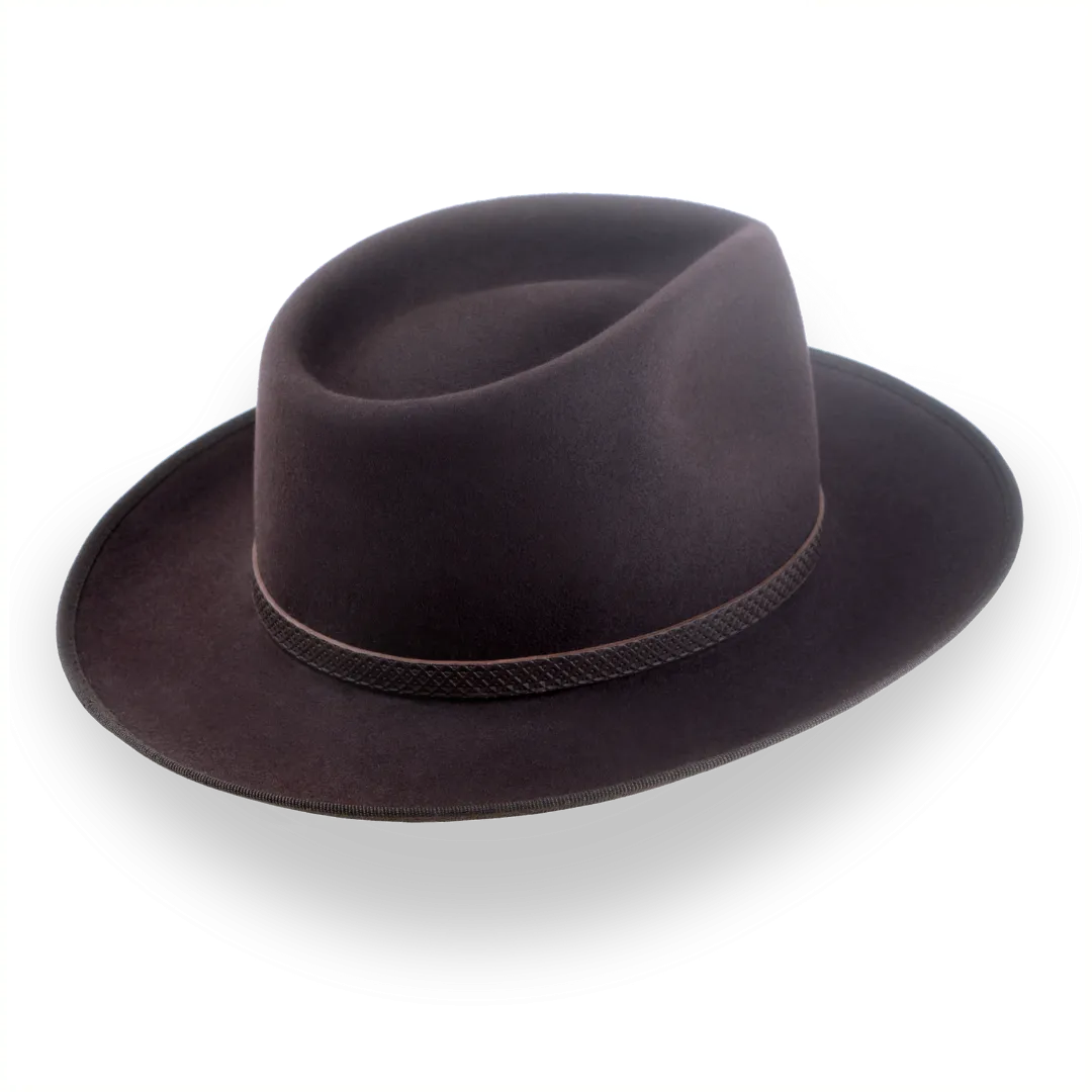 Chocolate Brown Mens Western Fedora in Rich Fur Felt | The Ulysses