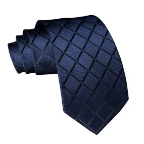 Classy Men Elegant Dark Blue Silk Tie