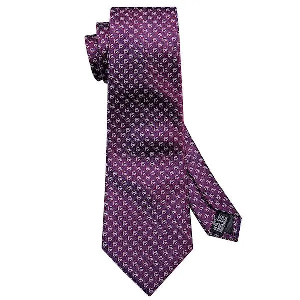 Classy Men Purple Linked Silk Necktie