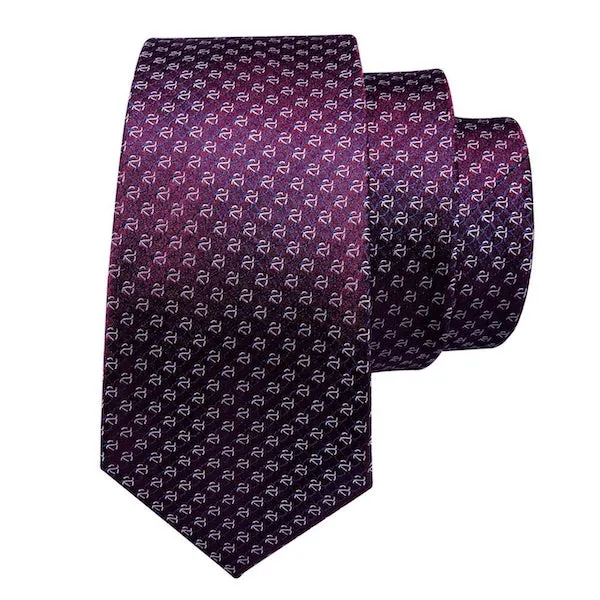 Classy Men Purple Linked Silk Necktie