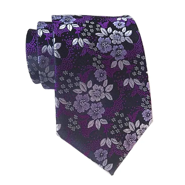 Classy Men Violet Floral Silk Tie