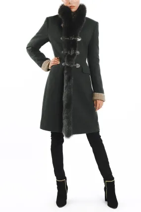 Coat from authentic Tyrolean loden in dark green