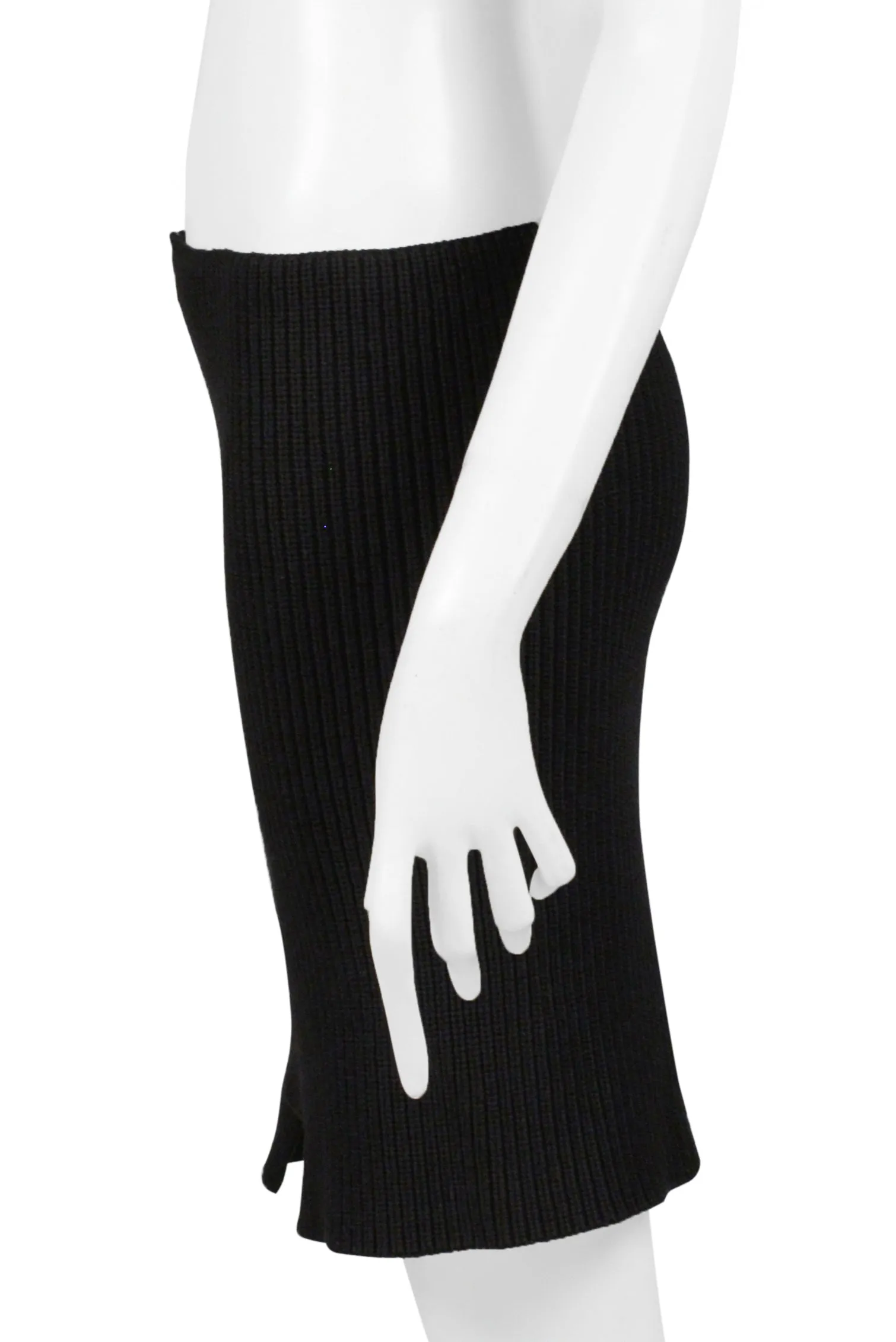 COMME DES GARÇONS BLACK RIBBED KNIT SKIRT W ZIPPER