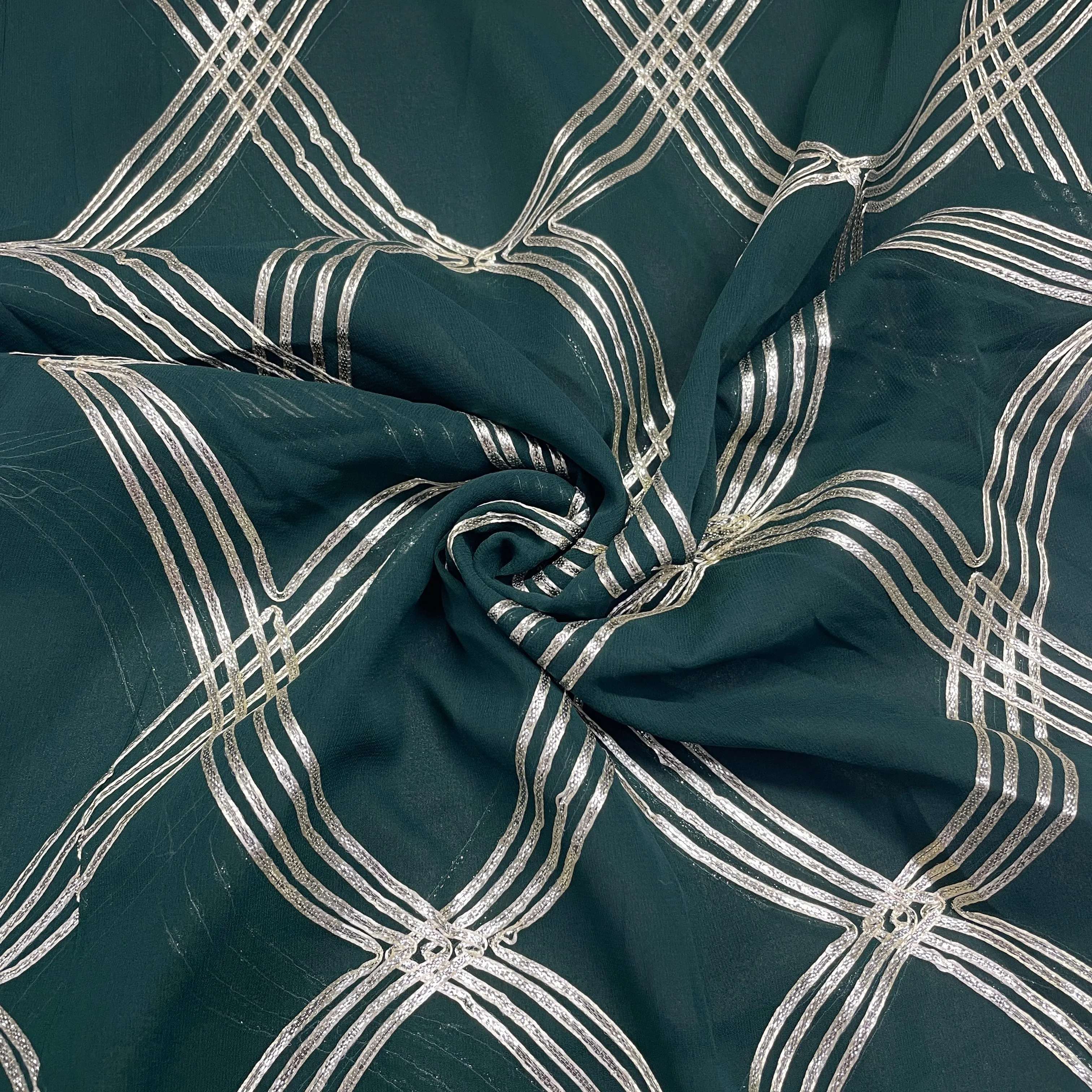 Dark Green Gotta Georgette Fabric