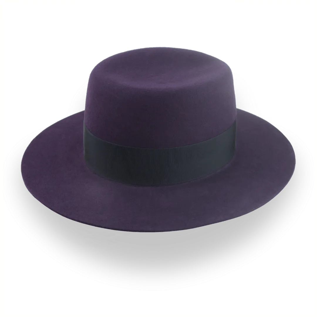 Dark Purple Wide Brim Telescopic Fedora with Custom Options | The Joker