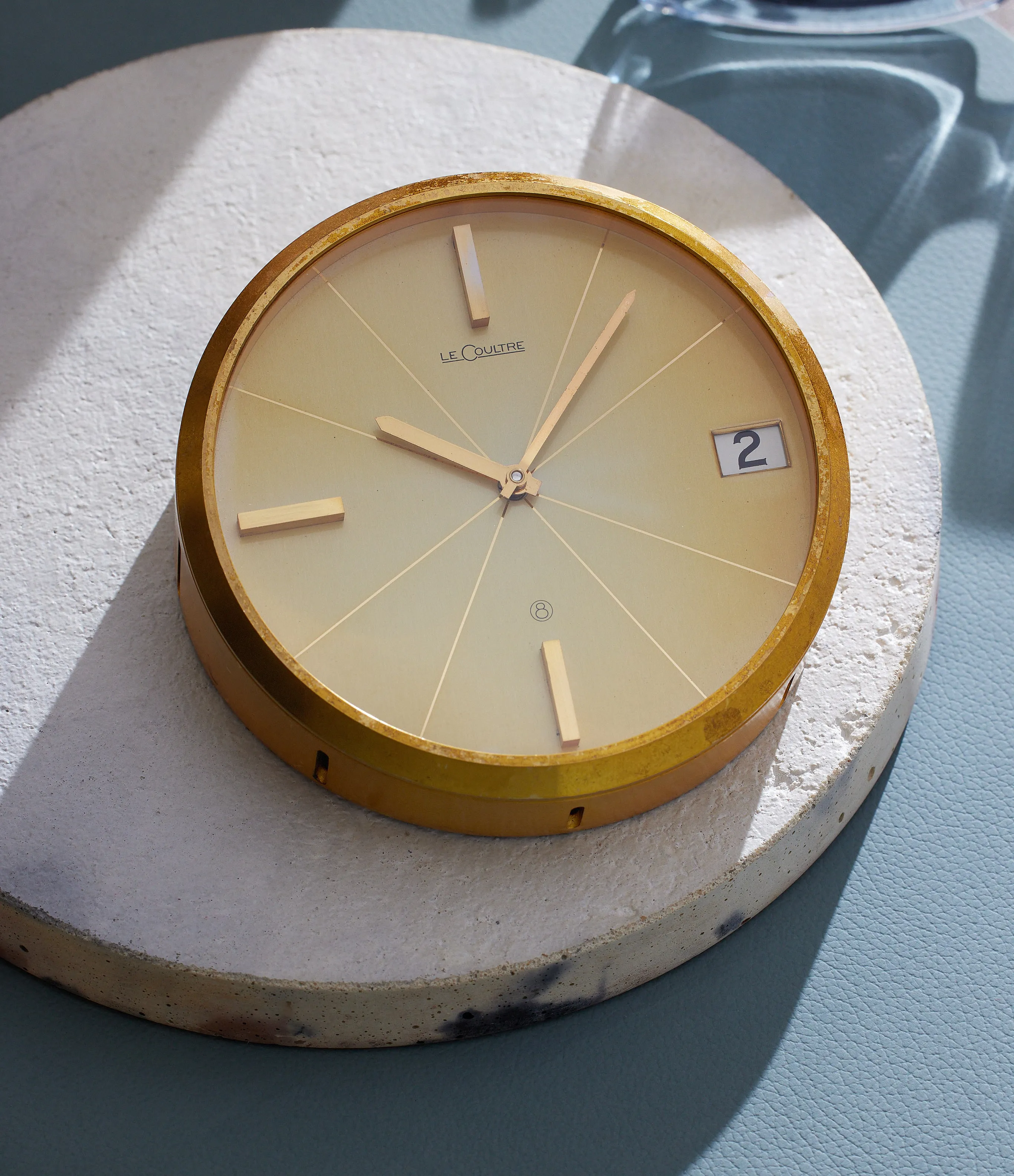 Desktop Clock | rare lemon dial | brass