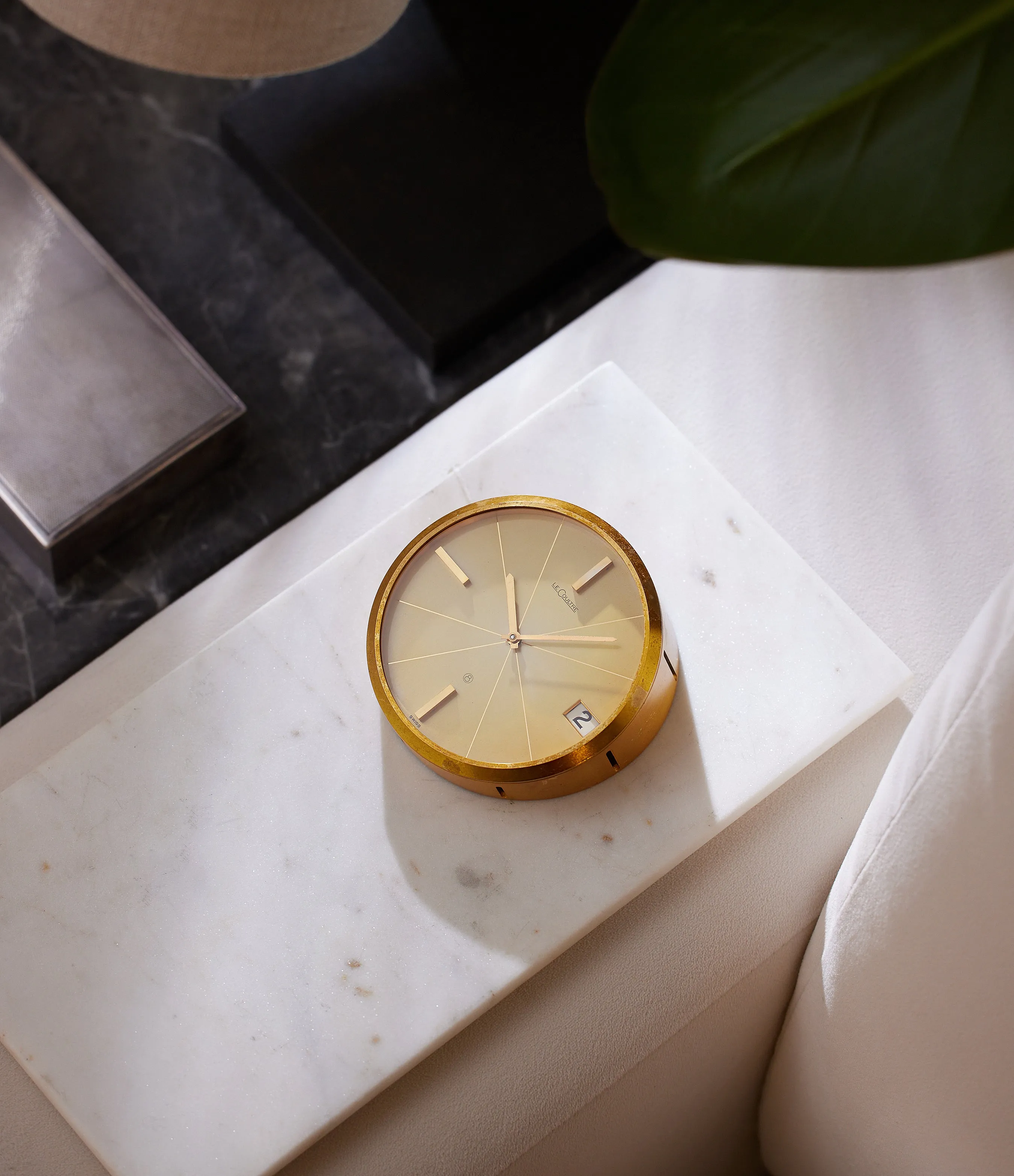 Desktop Clock | rare lemon dial | brass