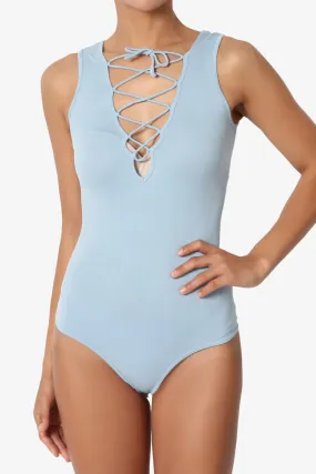 Devin Caged Plunge V-Neck Bodysuit