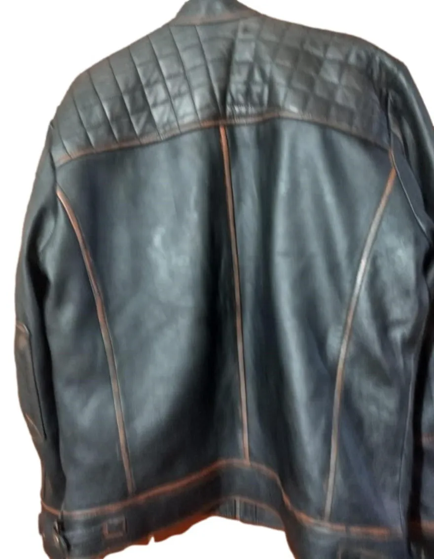 Distressed Cafe Racer Jacket