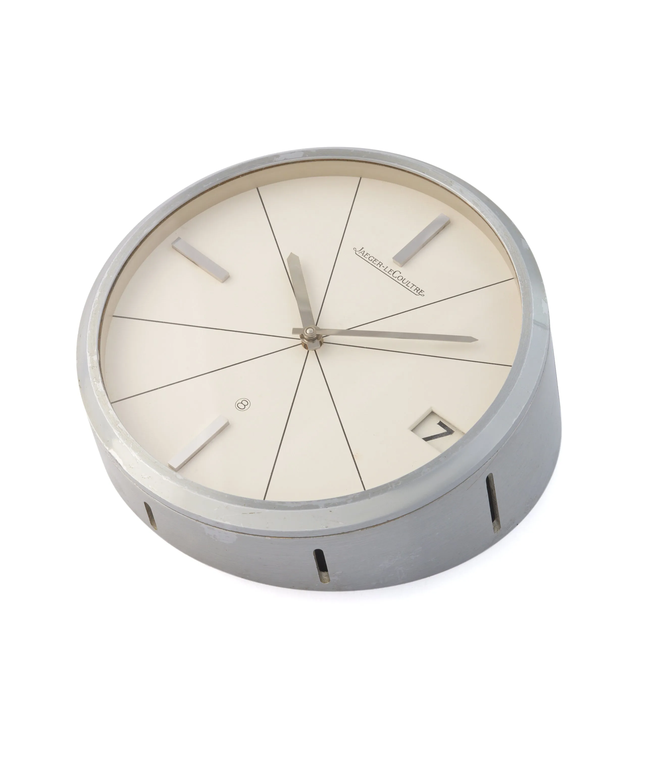 Eight-Day Desk Clock | White Chrome-plated Metal