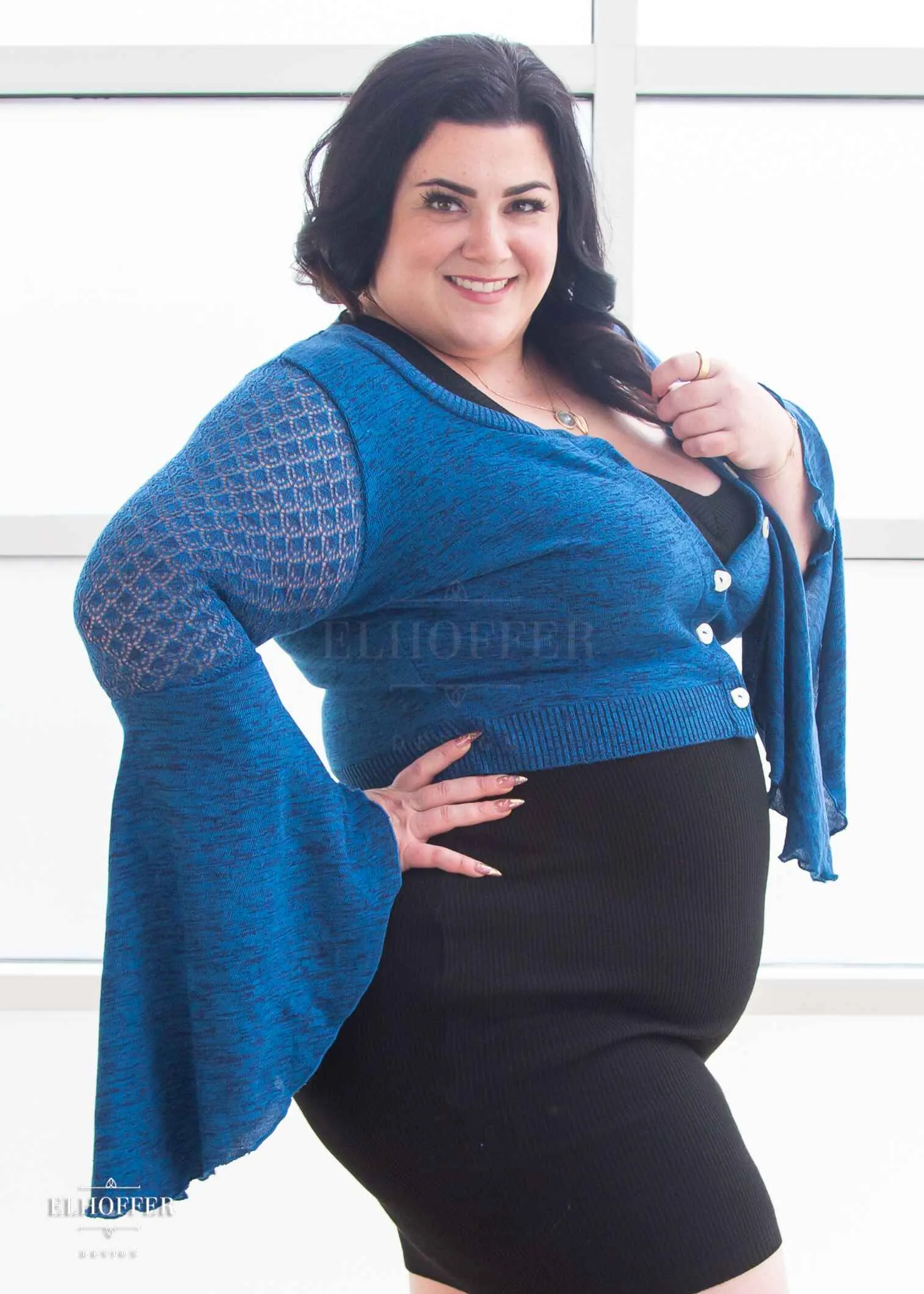 Elven Coronation Cardigan - Enchanted River Blue