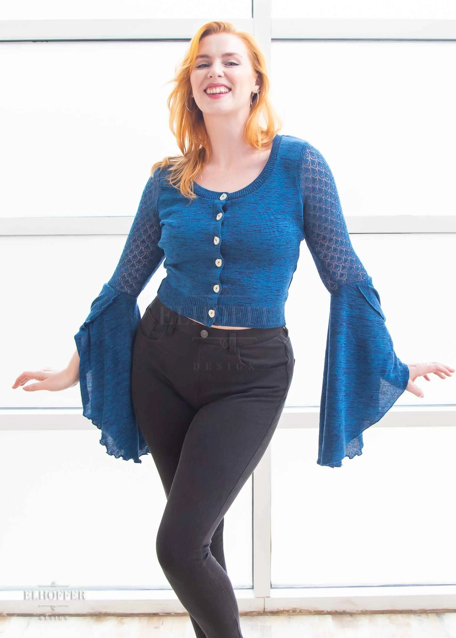 Elven Coronation Cardigan - Enchanted River Blue