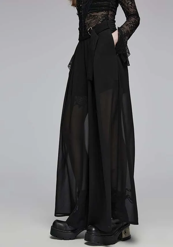 Everleigh Wide Leg | SHEER MID-HIGH PANTS**