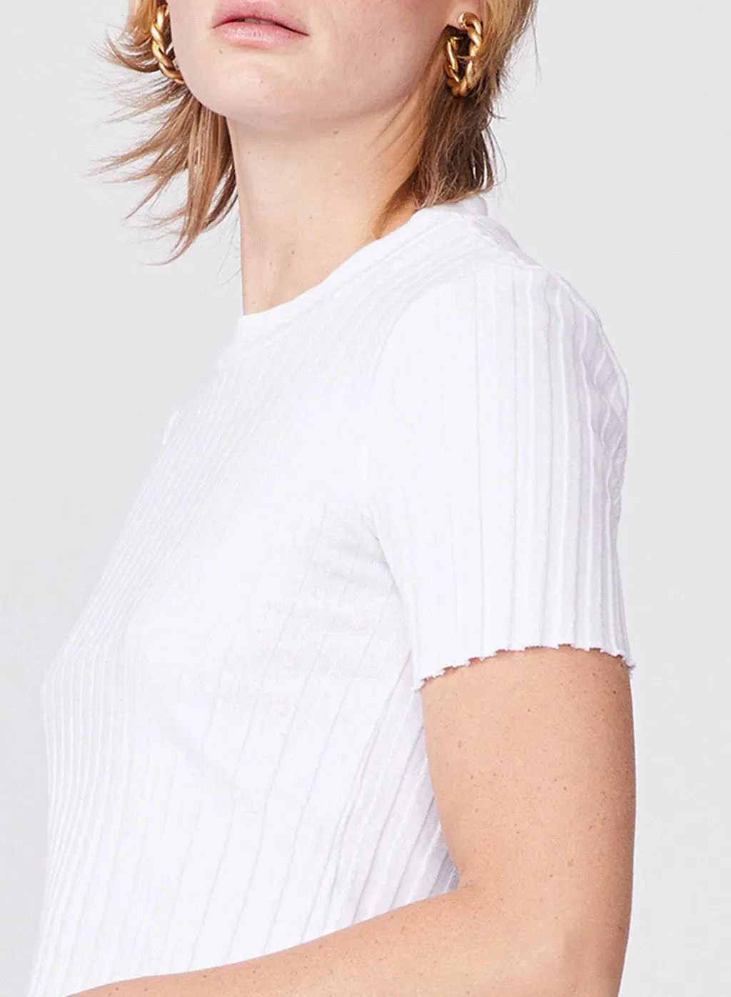 Farmboy Rib Baby Tee in White