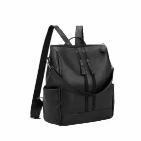 Fashion Black Leather Women's Backpack