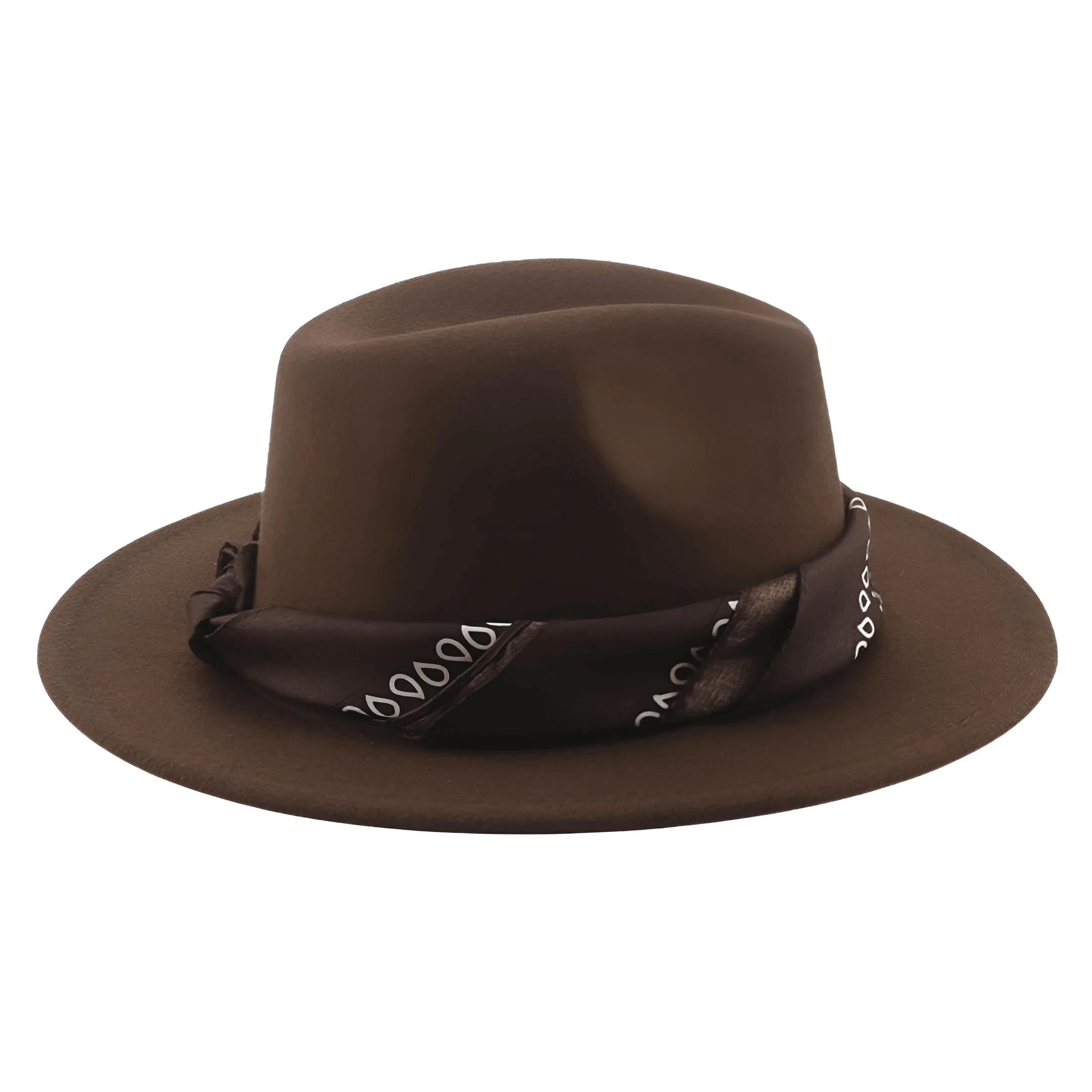 Fedora Hat With Decorative Bandana