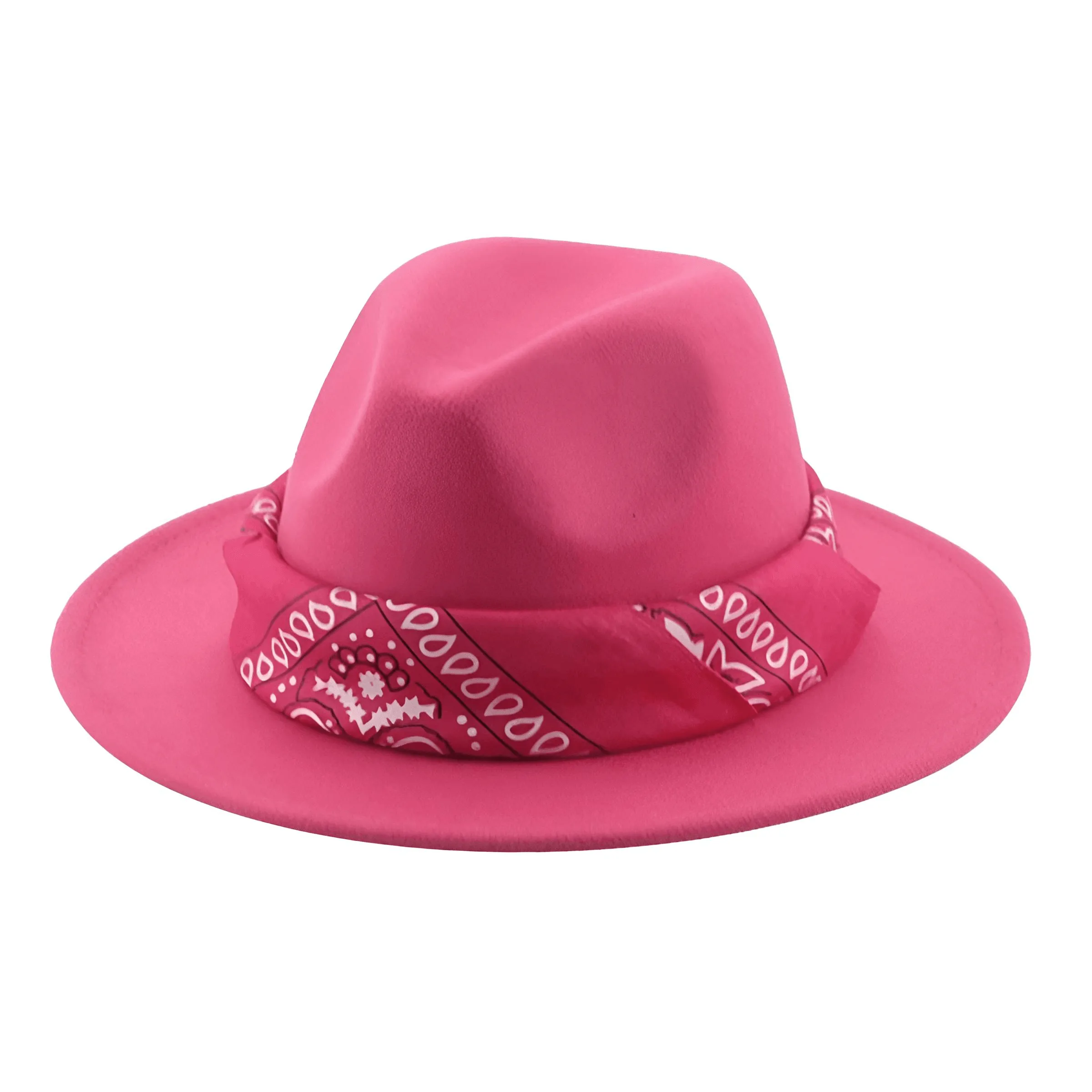 Fedora Hat With Decorative Bandana