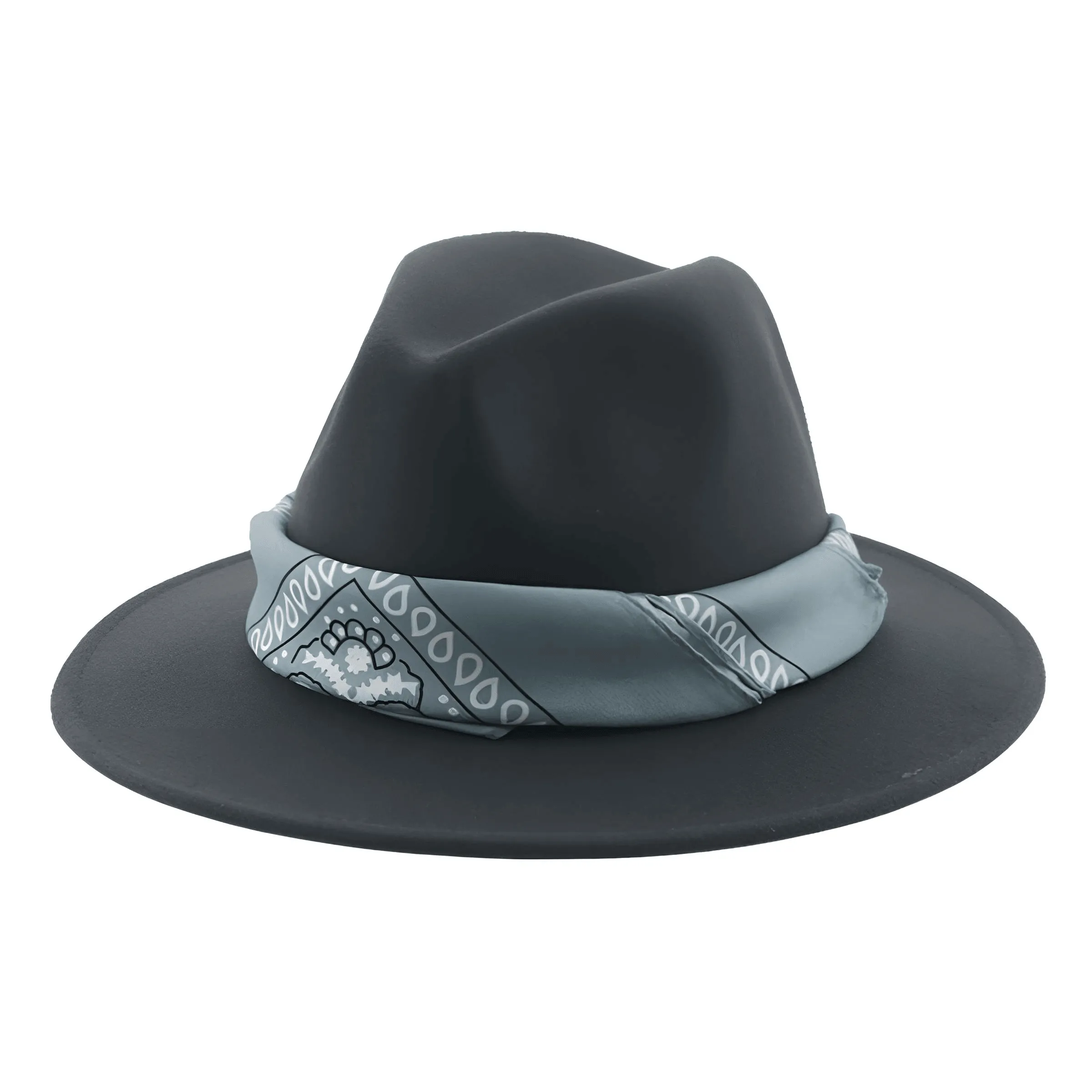 Fedora Hat With Decorative Bandana