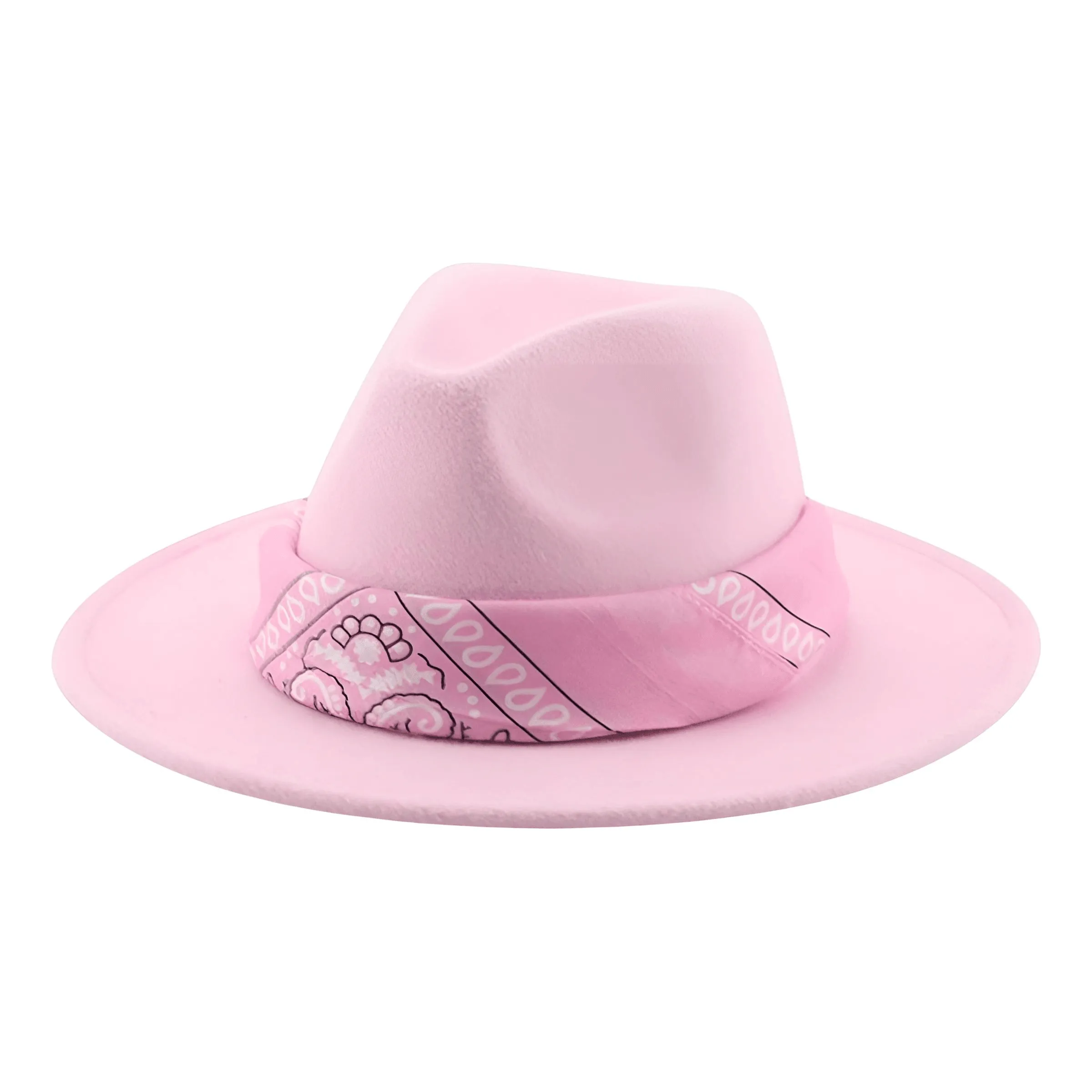 Fedora Hat With Decorative Bandana