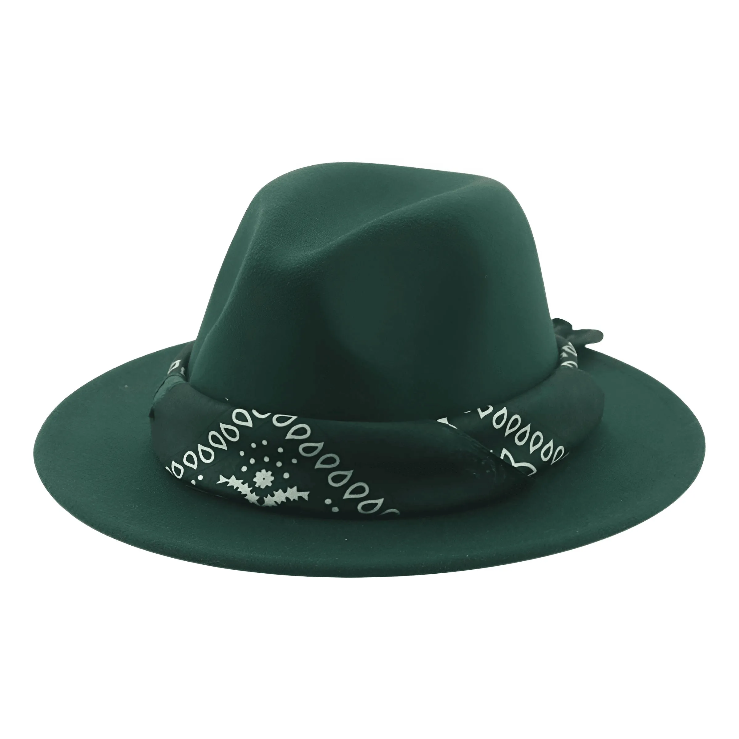 Fedora Hat With Decorative Bandana