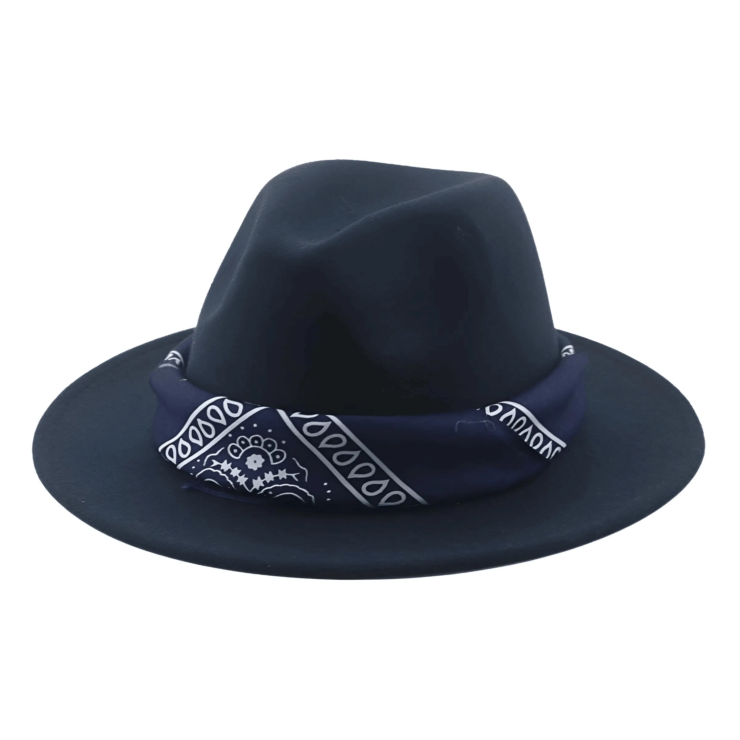 Fedora Hat With Decorative Bandana