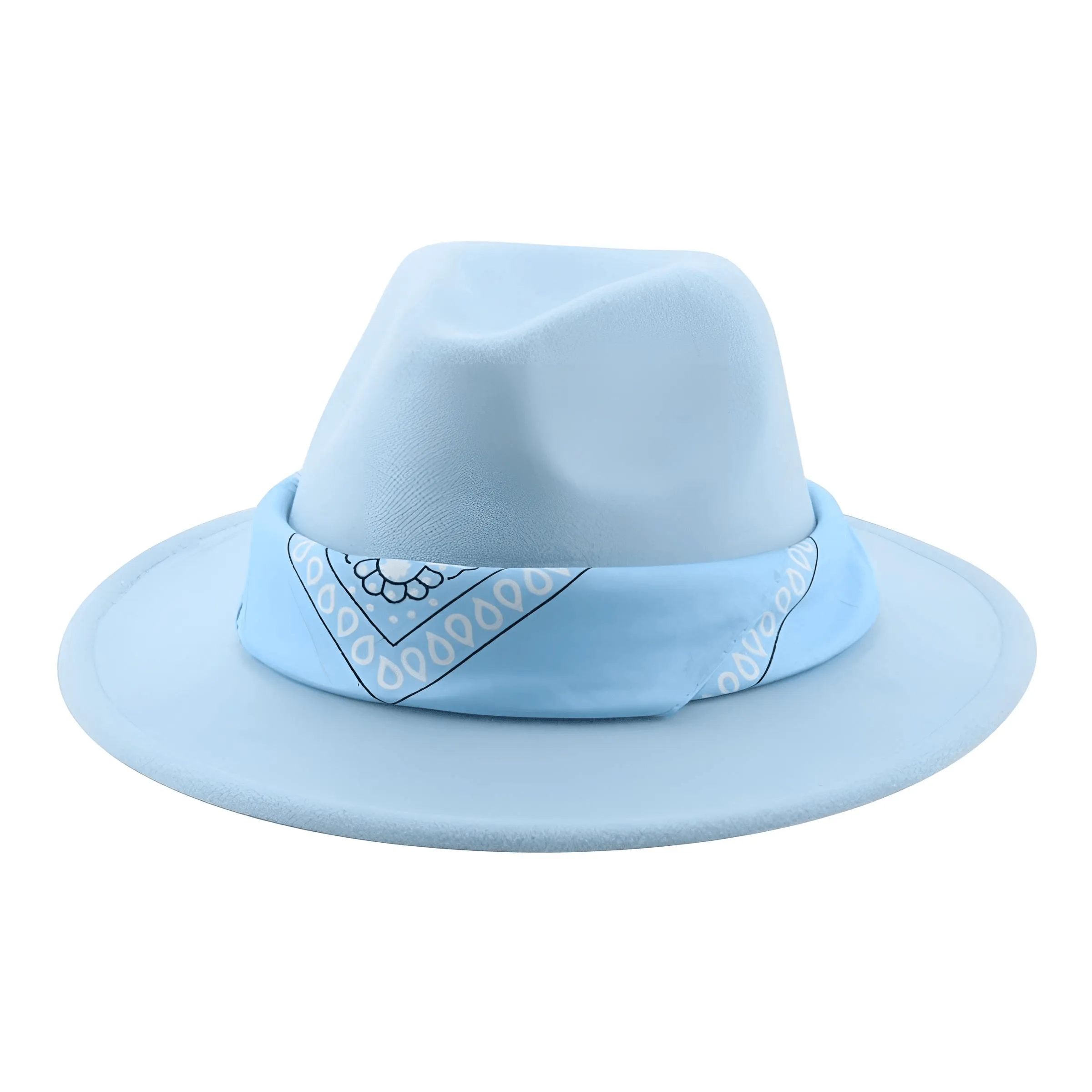 Fedora Hat With Decorative Bandana