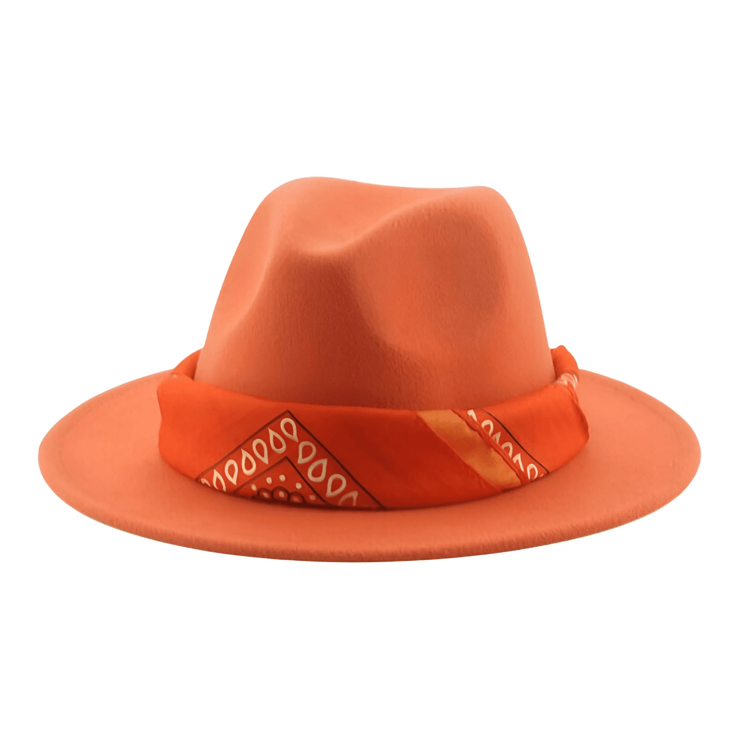 Fedora Hat With Decorative Bandana